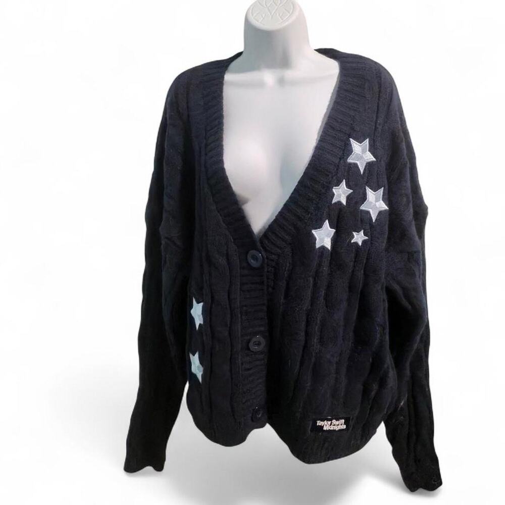 Taylor Swift Midnights Cardigan White Stars Official M/L